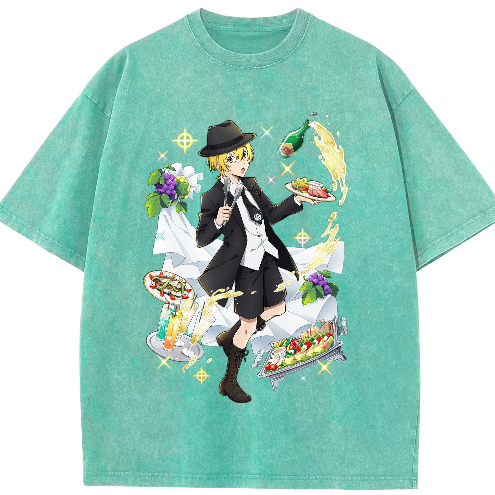（画像用） 文豪ストレイドッグス Bungo Stray Dogs 綿100% ヴィンテージ風 半袖Tシャツ（フロントプリント）
